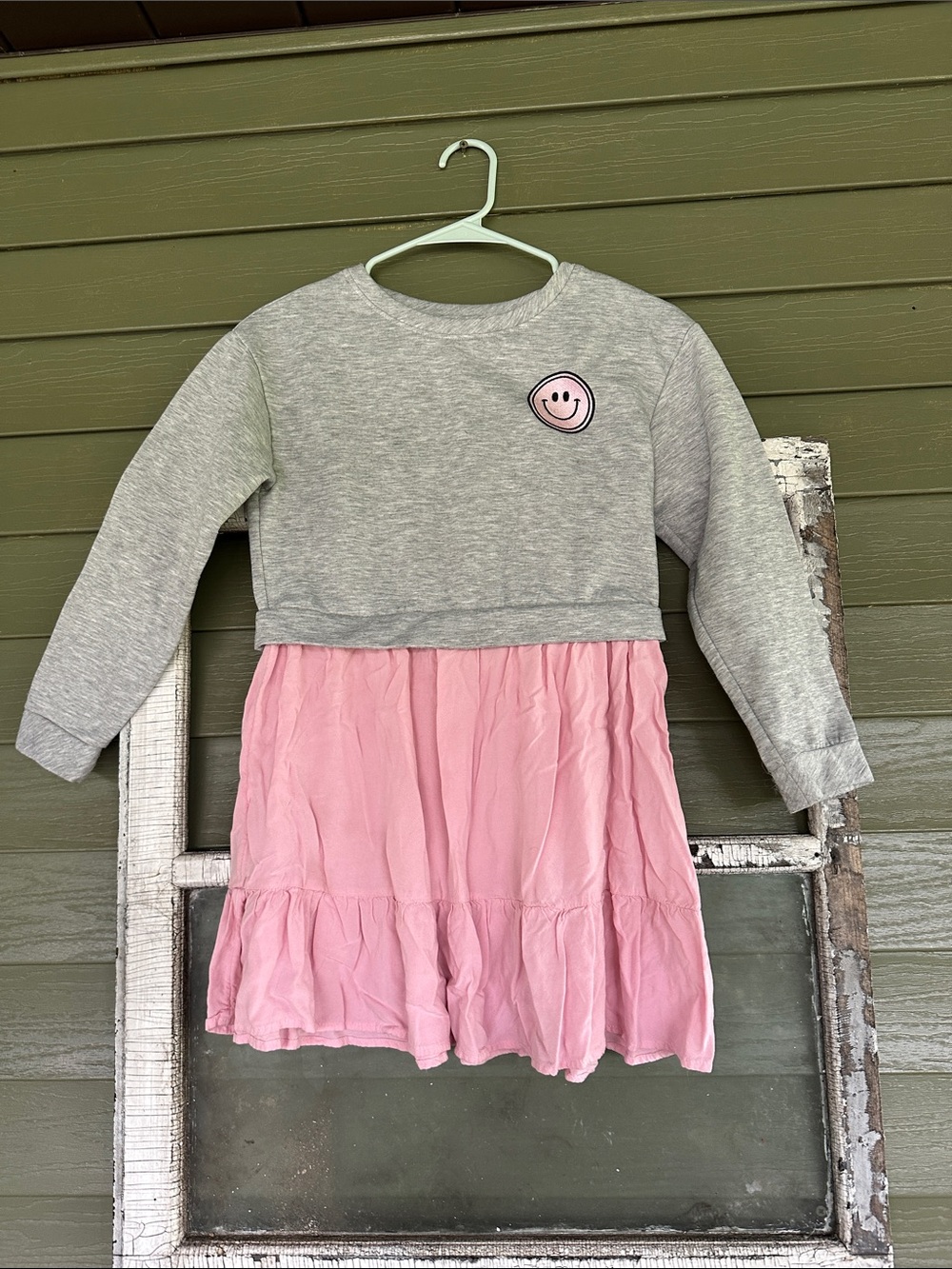 Maurices Gray & Pink Smiley Sweatshirt Dress for Kids